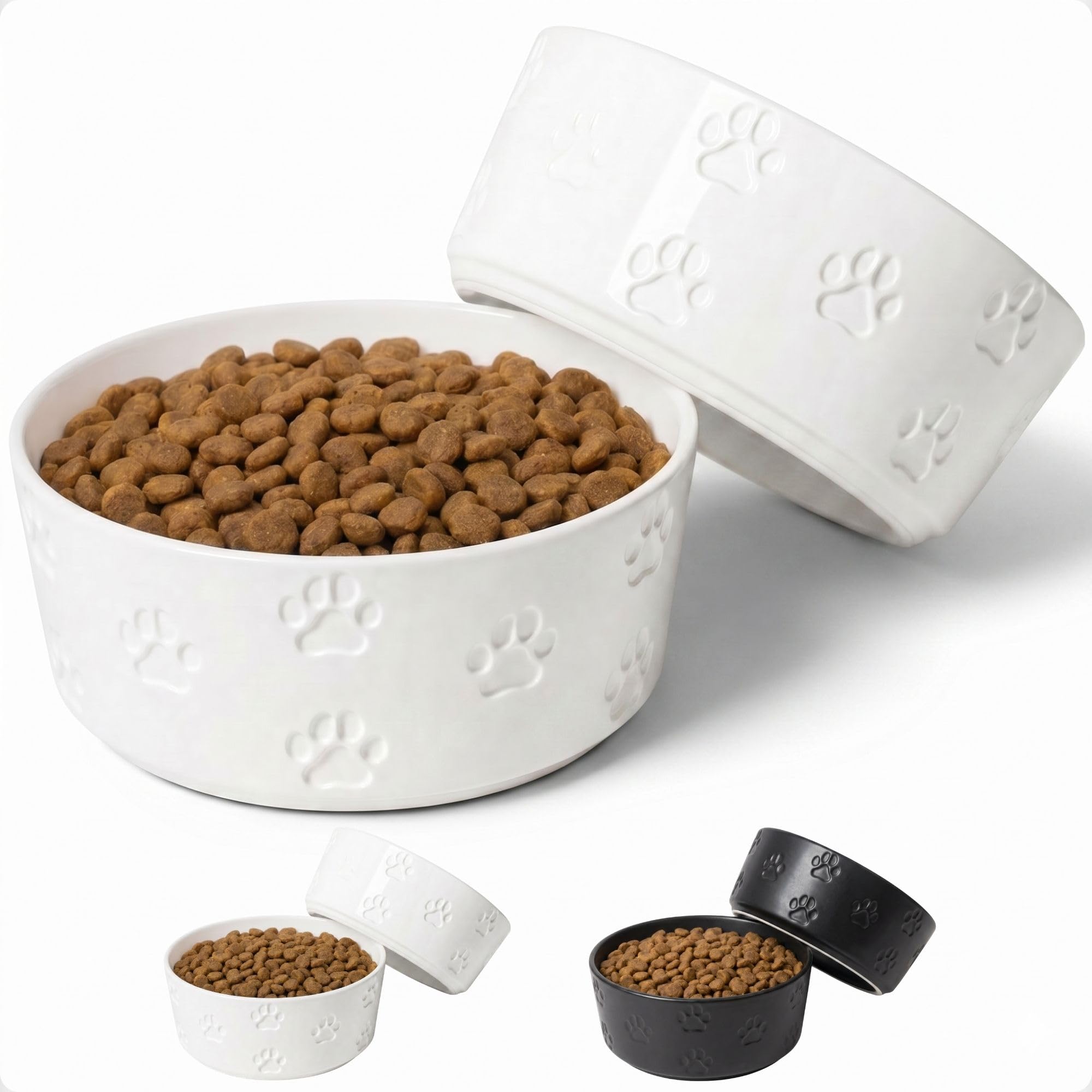 Pet Supplies : Ceramic Dog Bowl Set of 2 with Anti-Skid Base 7.5